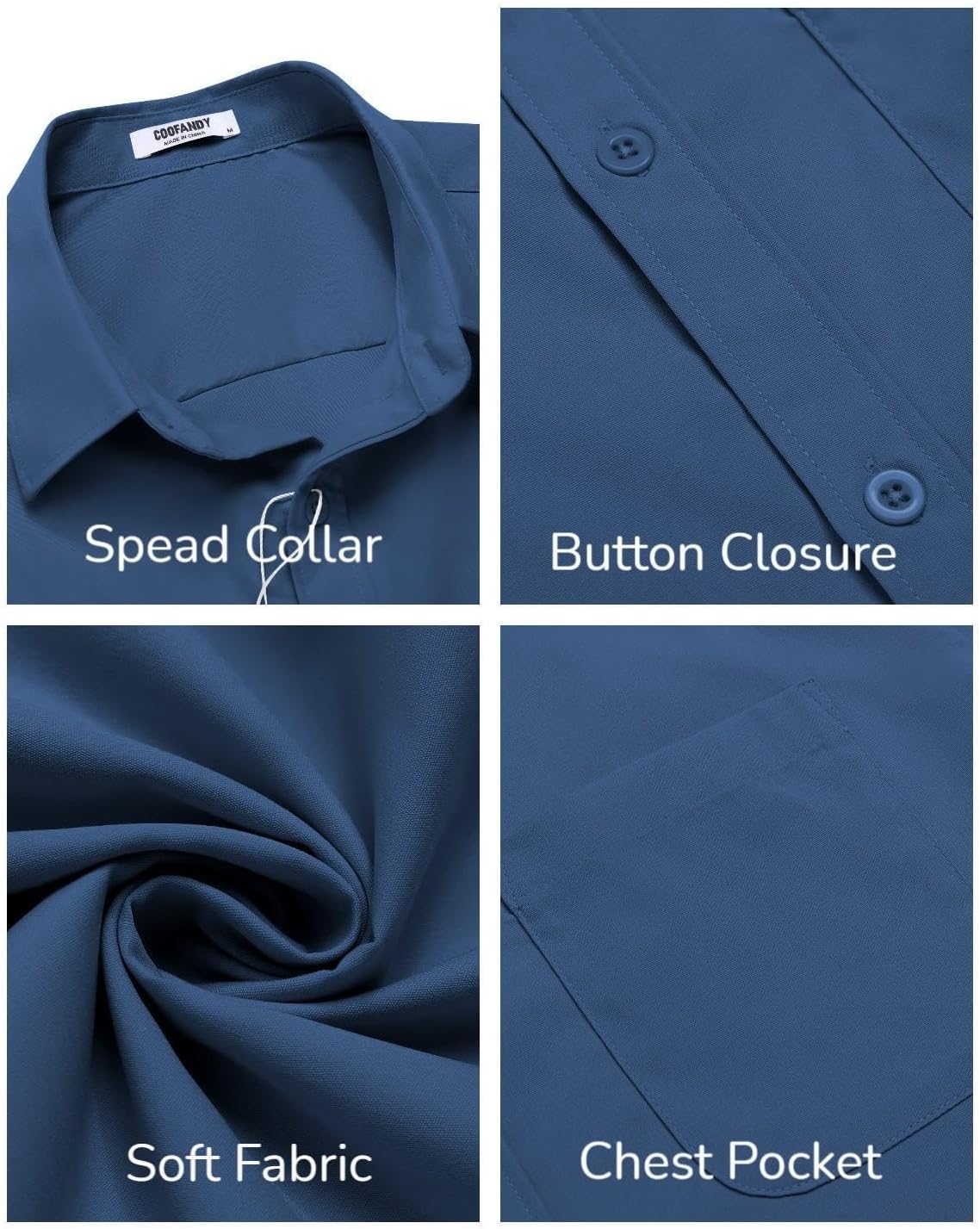 COOFANDY Mens Short Sleeve Casual Button Down Shirts Summer Untucked Dress Shirts with Pocket