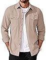 COOFANDY Mens Casual Jacket Lightweight Long Sleeve Button Up Shirts for Men Old Money Clothes