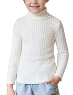 Arshiner Boy's Ribbed Turtleneck Cable Knitted Sweater Slim Fit Pullover Sweater for Kids 4-13 Years