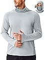 PINSPARK Sun Protection Hoodie for Men with Mask UPF 50+ Men Rash Guard Long Sleeve Shirt Cooling Hoodies Swimming Running Shirts