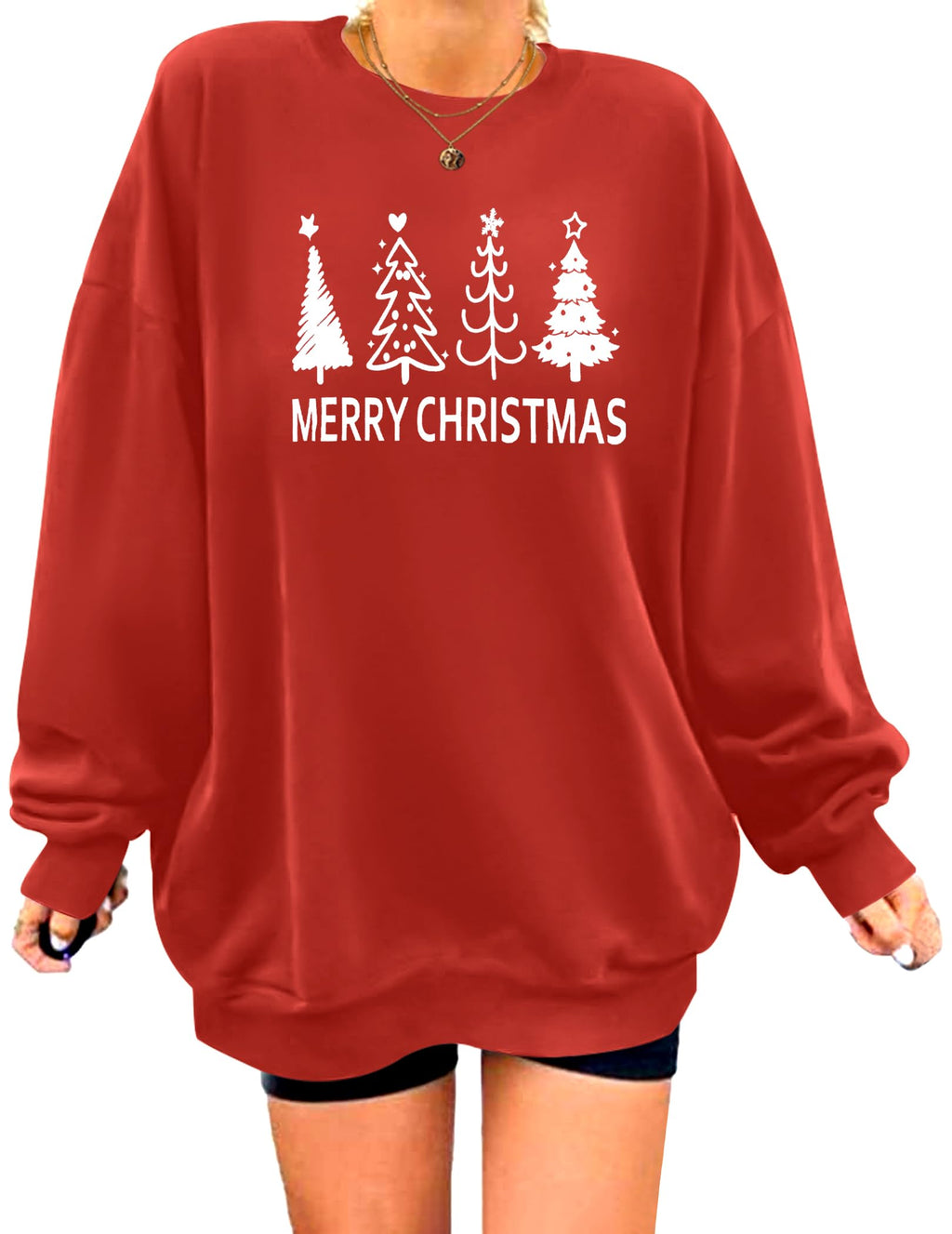 Zeagoo Christmas Sweatshirt for Women Crewneck Christmas Long Sleeve Shirt Xmas Holiday Pullover Sweater Tops