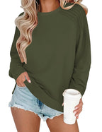 Zeagoo Fall Tops for Women 2025 Long Sleeve Shirts Casual Cotton Blouses Dressy Casual Pleated Tunics Sweartshirts