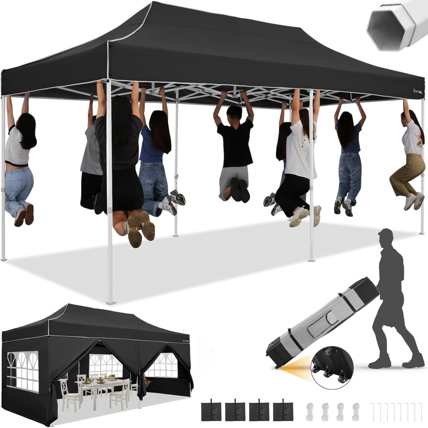 Canopies & Tents - COBIZI  10x20 Heavy Duty Pop Up Canopy Tent