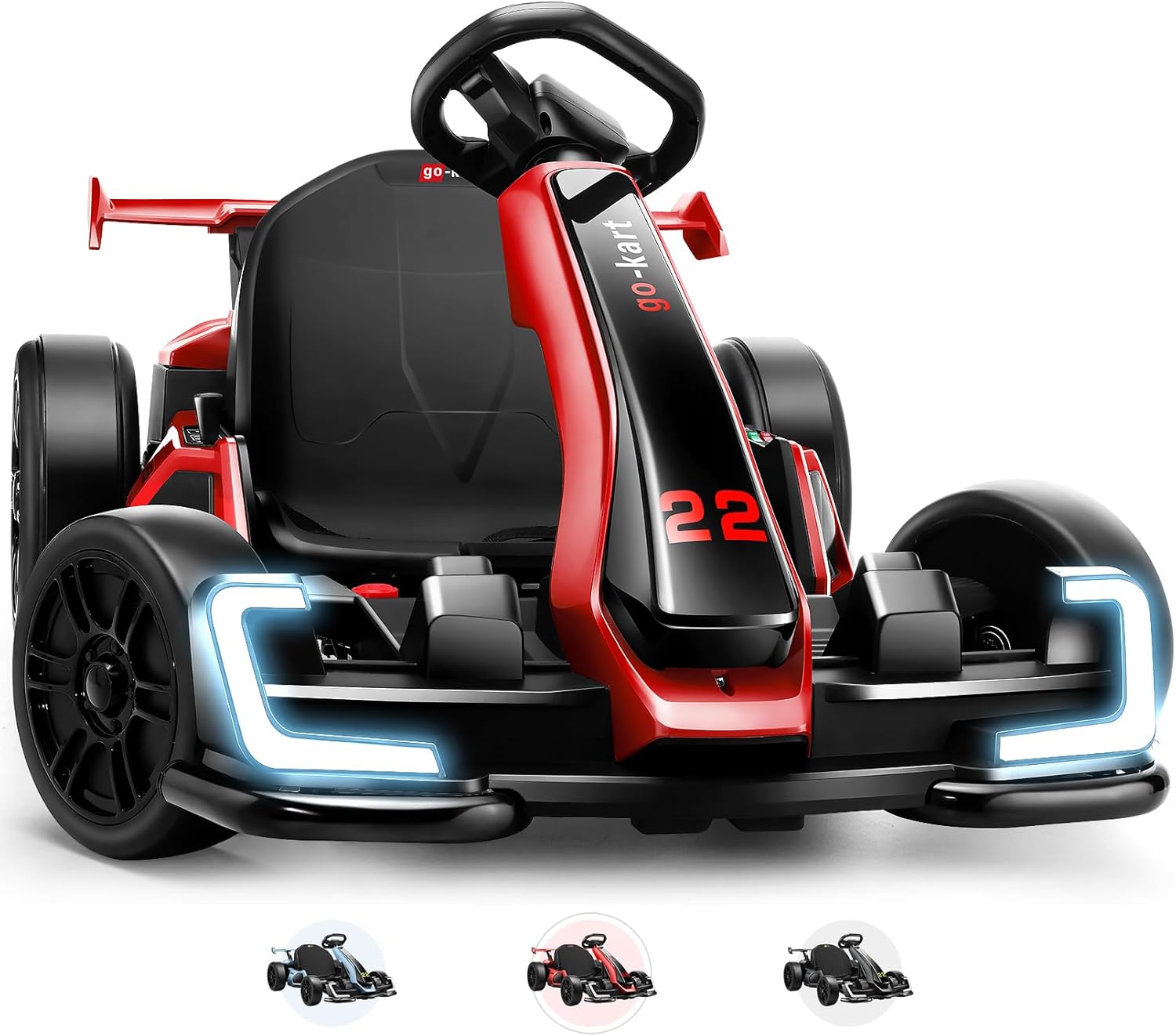 Children's Toy Car - Electric Go Kart for Kids, 24V Go Cart with Adjustable Seat, 3 Speed Mode, Fast 300W Motor, 8.5 MPH, EVA Tires, for Kids Teens Ages 6-8-10-12-14 Years Old
