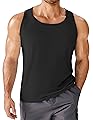 PINSPARK Mens Muscle Tank Top Black Workout Tanks Men Lightweight Sleeveless T Shirts for Men Quick Dry for Running Causal