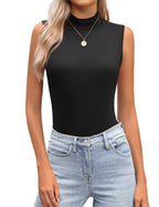 Zeagoo Womens Mock Turtleneck Tank Tops 2025 Slim Fitted Sleeveless Top Stretchy Basic Casual Layer Tee Shirts
