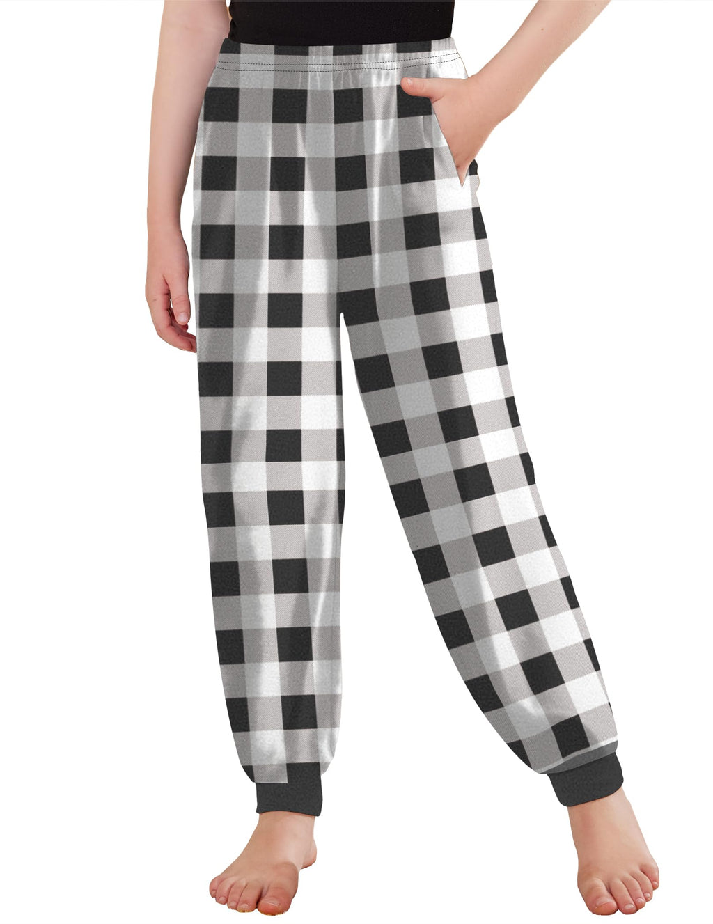 Arshiner Girls Pajama Pants Kids Plaid Pj Pants Comfy Lounge Sleepwear Bottoms with Pockets