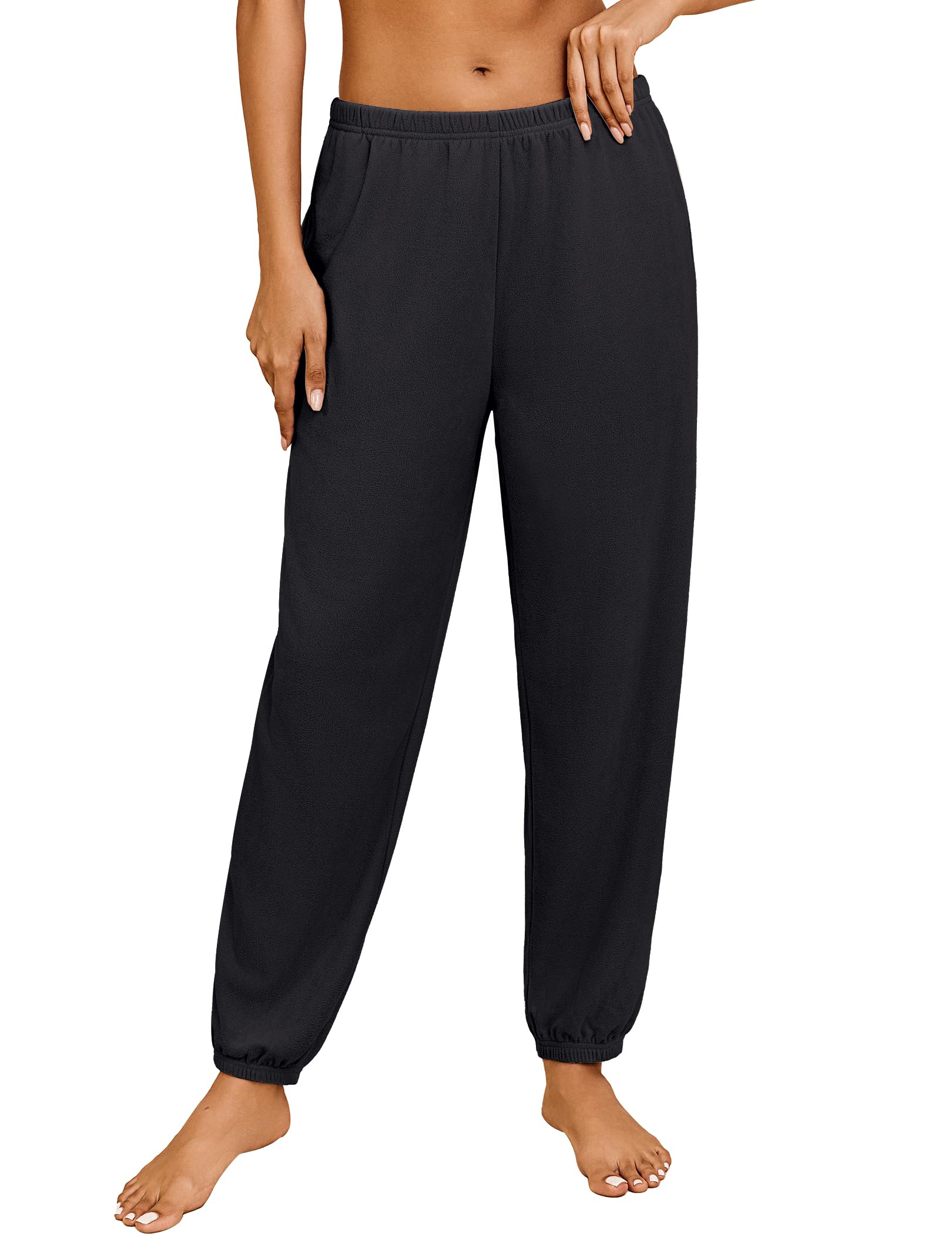 Ekouaer Womens Fleece Pajama Pants Soft Fuzzy Pj Pants Warm Comfy Lounge Pants Sleepwear Bottoms Joggers with Pockets