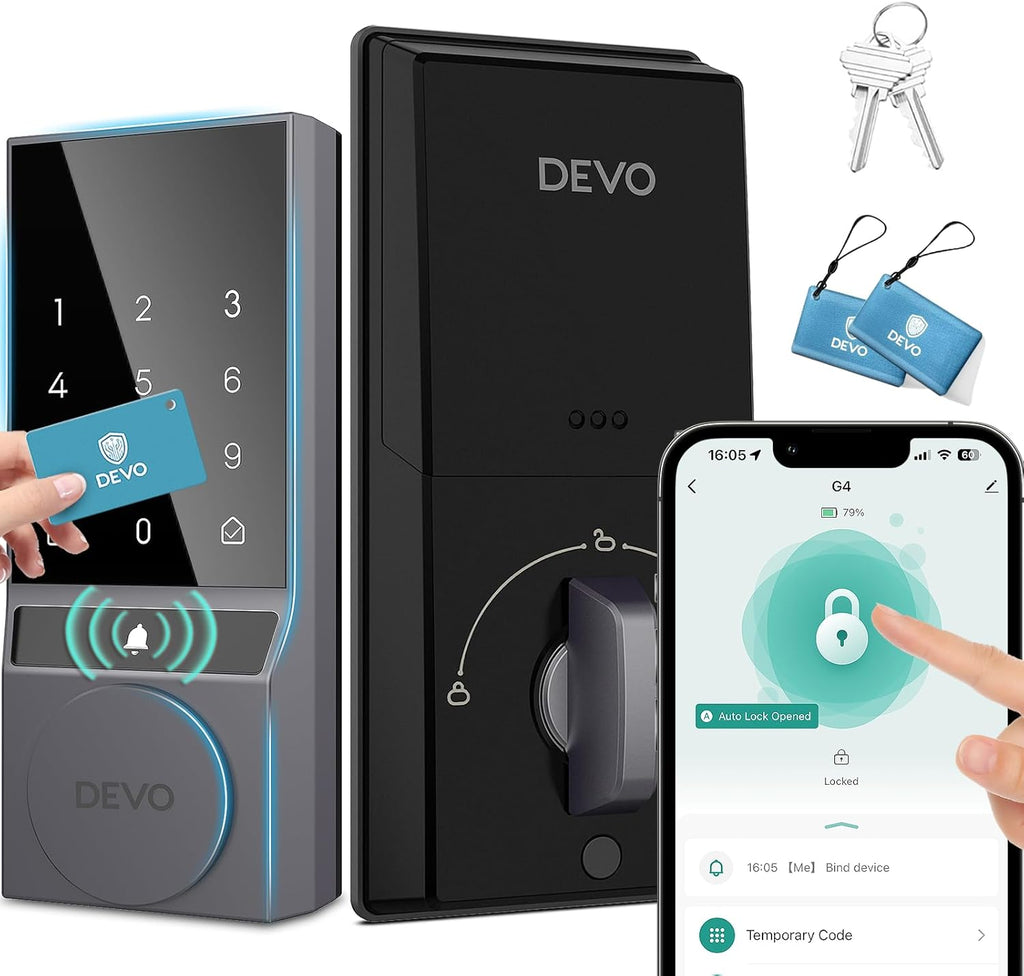 Smart Lock - Devo G4 Keyless, Bluetooth Smart Deadbolt Smart Lock