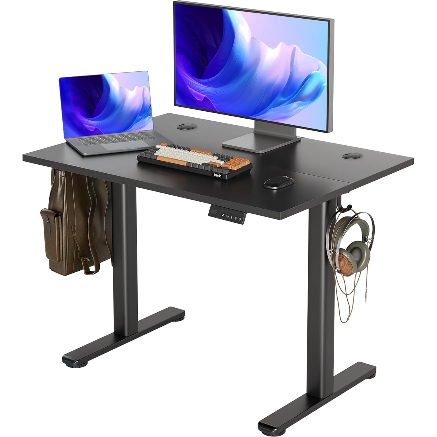 Smart Lift Table - Electric Standing Desk, Adjustable Height Stand up Desks, 48 x 24 Inches Sit Stand up Desk for Home Office Computing, 3-Preset Memory Height Ergonomic Rising Desks