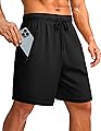 PINSPARK Men's Athletic Running Shorts 7" Mesh Quick Dry Workout Shorts with Zipper Pockets Lightweight Gym Shorts