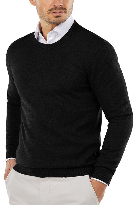 COOFANDY Men's Crew Neck Sweater Slim Fit Lightweight Knitted Cotton Pullover