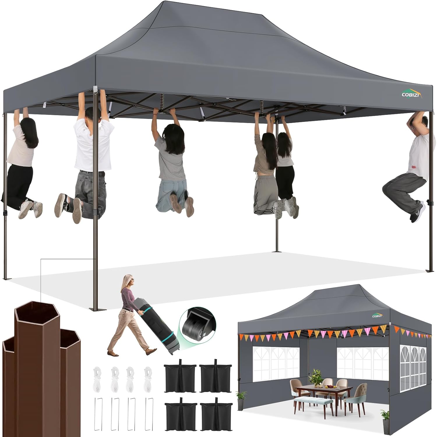 Canopies & Tents - COBIZI Heavy Duty 10x15 Pop up Canopy Tent
