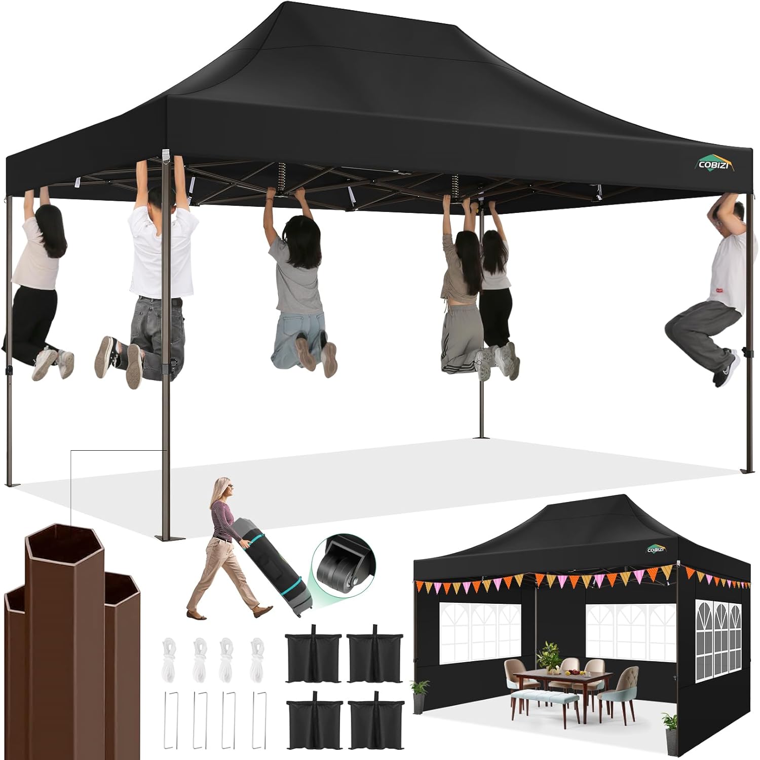 Canopies & Tents - COBIZI Heavy Duty 10x15 Pop up Canopy Tent