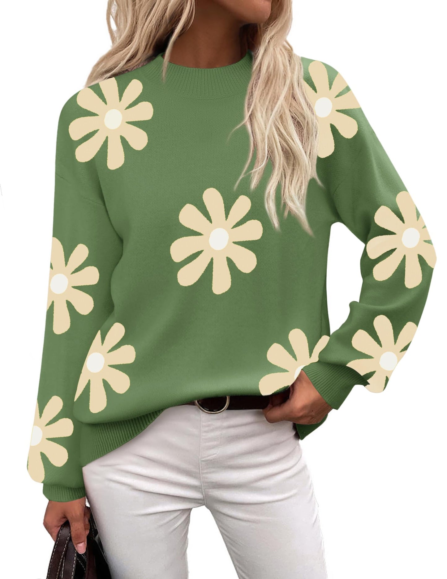 Zeagoo Sweaters for Women Fall Fashion 2025 Trendy Long Sleeve Turtleneck Pullover Lantern Knit Sweater Tops