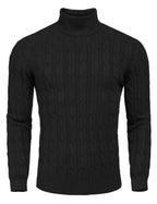 COOFANDY Men's Turtleneck Jumpers Slim Fit Roll Neck Jumper Cotton Twisted Knitted Sweater