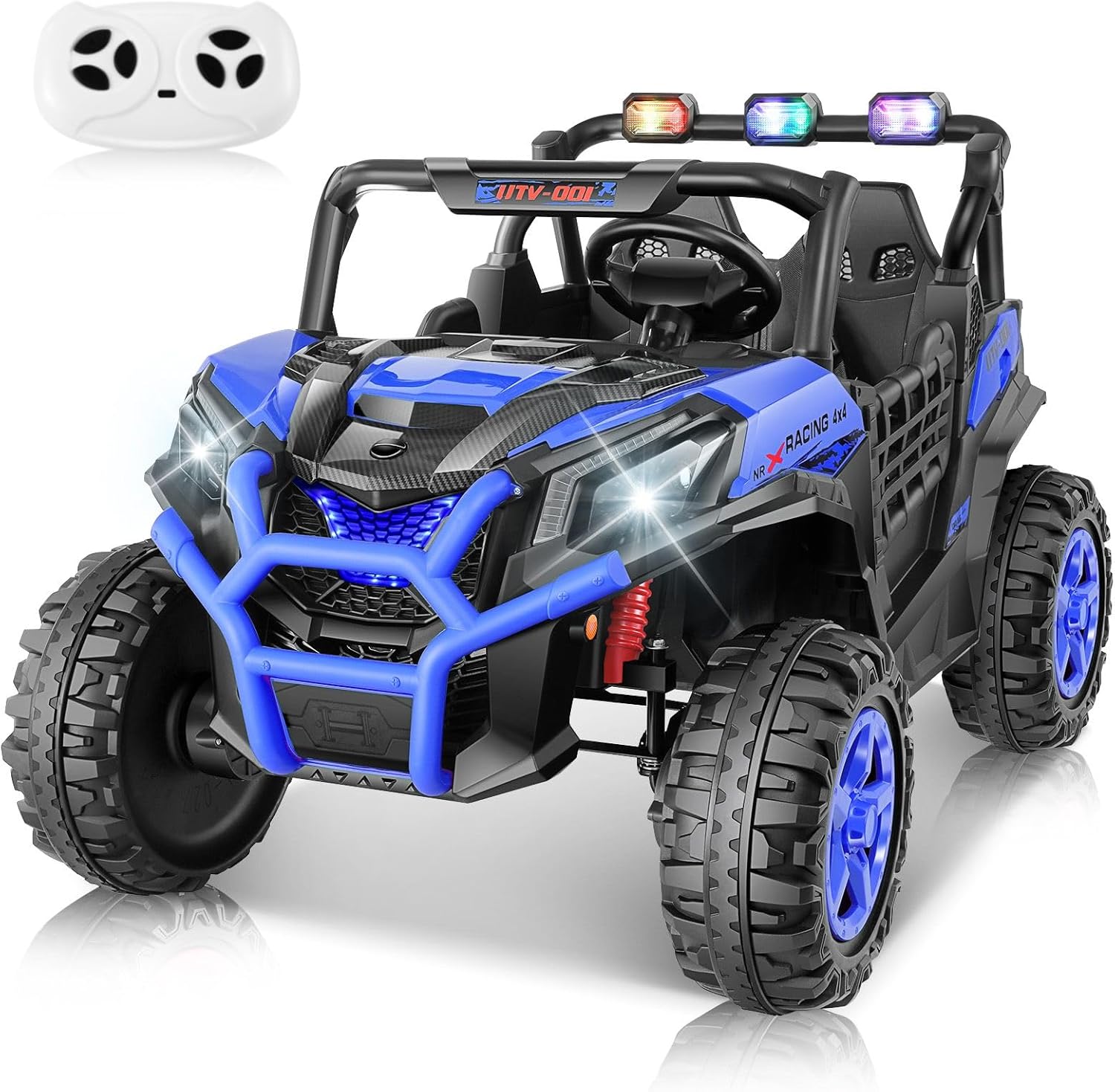 Children's Toy Car - 24V Ride on Toys with Remote Control, 4WD/2WD Switchable 2 Seater Battery Powered Kids Cars with 4X200W Motors, Colorful LED Lights, Bluetooth, Power Car Wheels for Girls