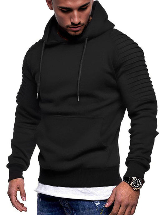 COOFANDY Mens Black Hoodie Long Sleeve Drawstring Hooded Hipster Gym Pullover Hoodies