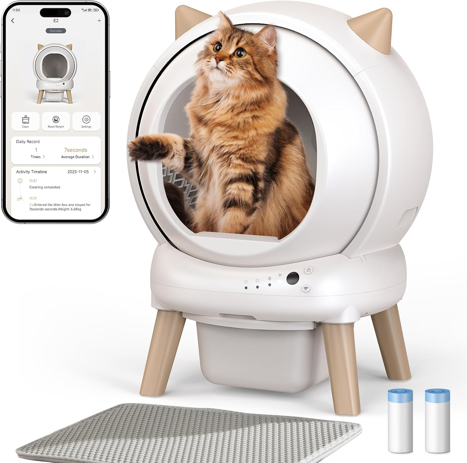 Pet Supplies - Smart Cat Litter Box Removable cleaning inner compartment