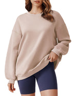 PINSPARK Sweatshirt for Women Oversized 2024 Fall Outfit Long Sleeve Y2K Pullover Top Crewneck Sweat Shirts with Side Pockets