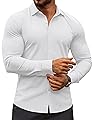 COOFANDY Men's Stretch Dress Shirts Wrinkle Free Long Sleeve Button Down Shirts Business Casual Button Up Shirt