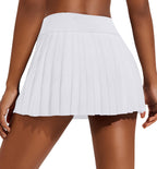 PINSPARK Womens Pleated Tennis Skirt High Waisted Golf Skirts with 3 Pockets Lightweight Athletic Skort Workout Pickleball