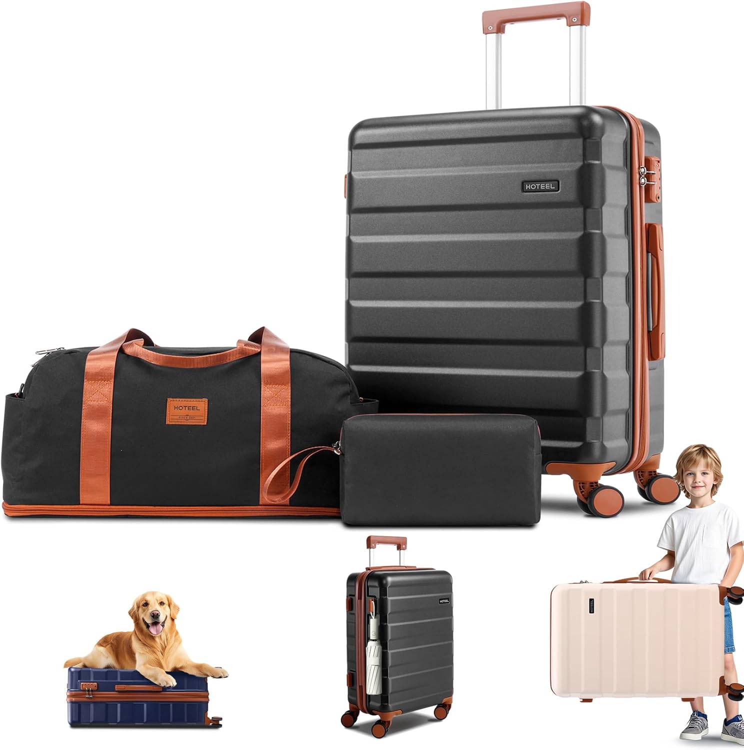 Luggages & Suitcases - Luggage Sets 3 Piece, 4-Yr Warranty Durable Suitcase Dual-Spinner Wheel TSA Lock, Lightweight Travel Hardshell ABS Carry on Luggage for Men&Women