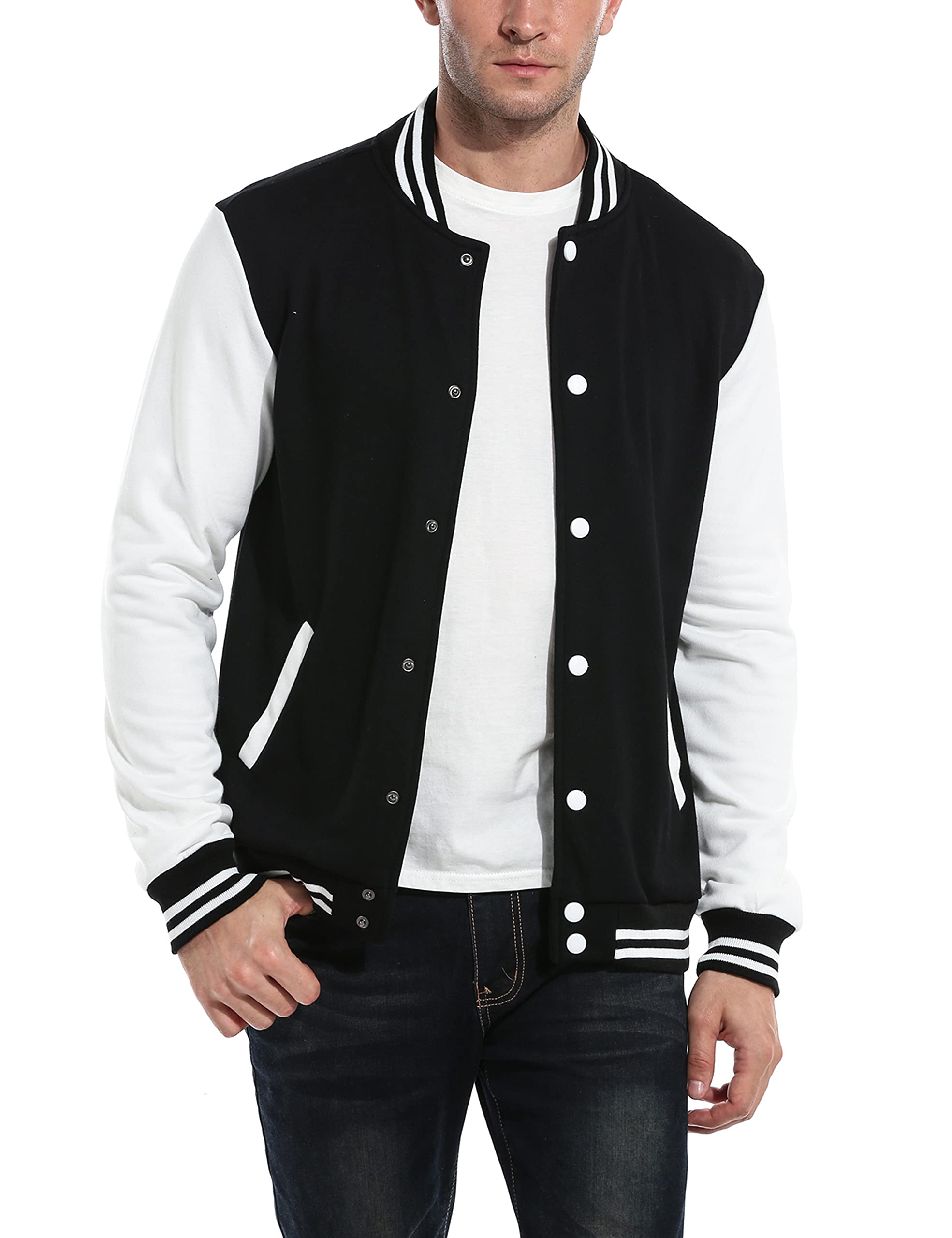 COOFANDY Men's Classic Bomber Jacket Slim Fit Varsity Jacket Lightweight Baseball Jacket