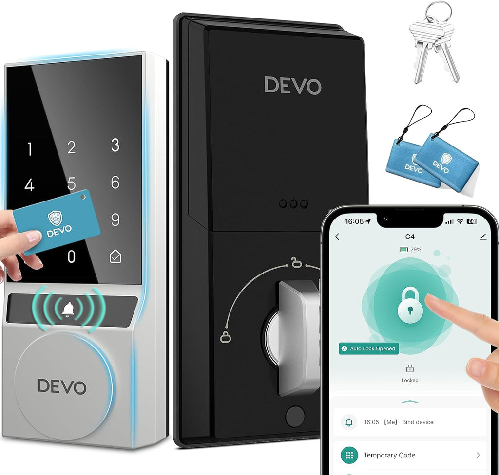 Smart Lock - Devo G4 Keyless, Bluetooth Smart Deadbolt Smart Lock