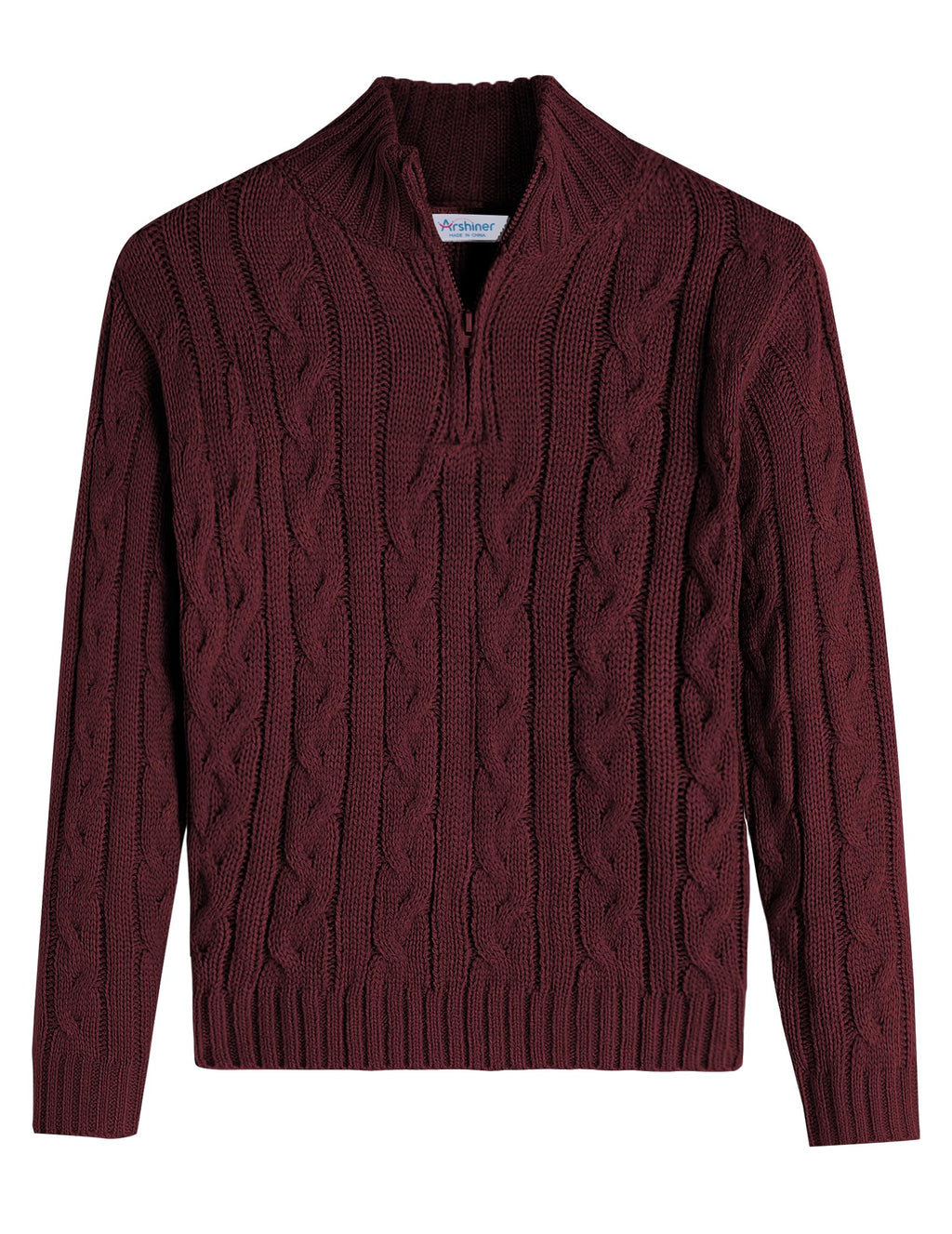 Arshiner Boy's Cable Knitted Sweater Half Zip Lightweight Casual Pullovers for Kids 3-12 Years