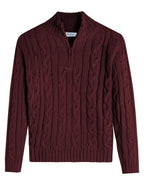 Arshiner Boy's Cable Knitted Sweater Half Zip Lightweight Casual Pullovers for Kids 3-12 Years