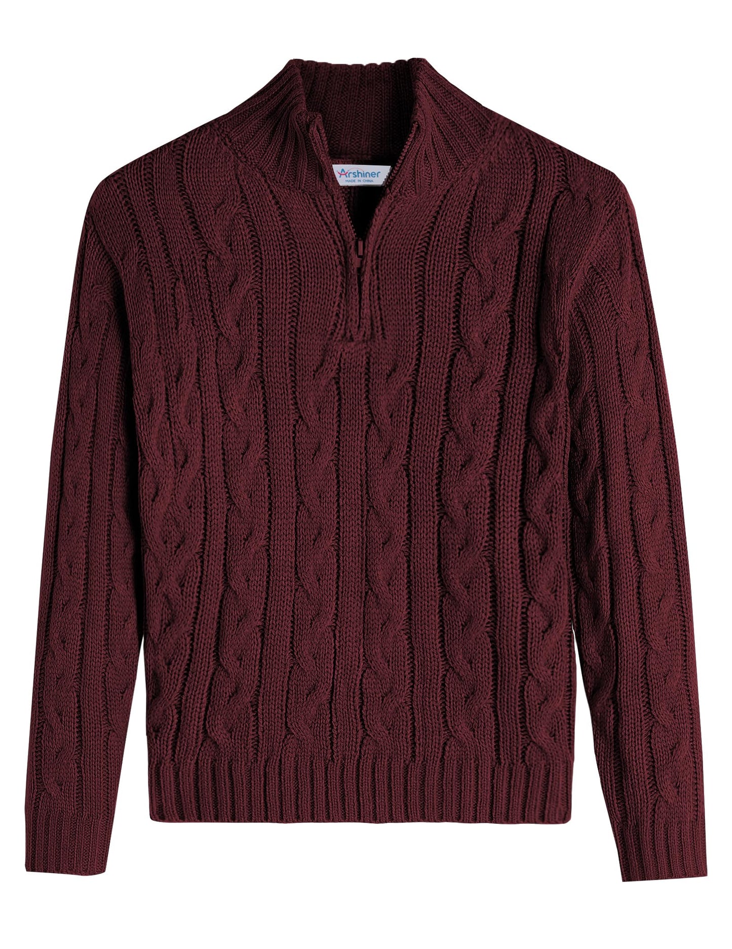 Arshiner Boy's Cable Knitted Sweater Half Zip Lightweight Casual Pullovers for Kids 3-12 Years