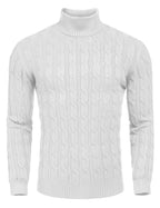 COOFANDY Men's Turtleneck Jumpers Slim Fit Roll Neck Jumper Cotton Twisted Knitted Sweater