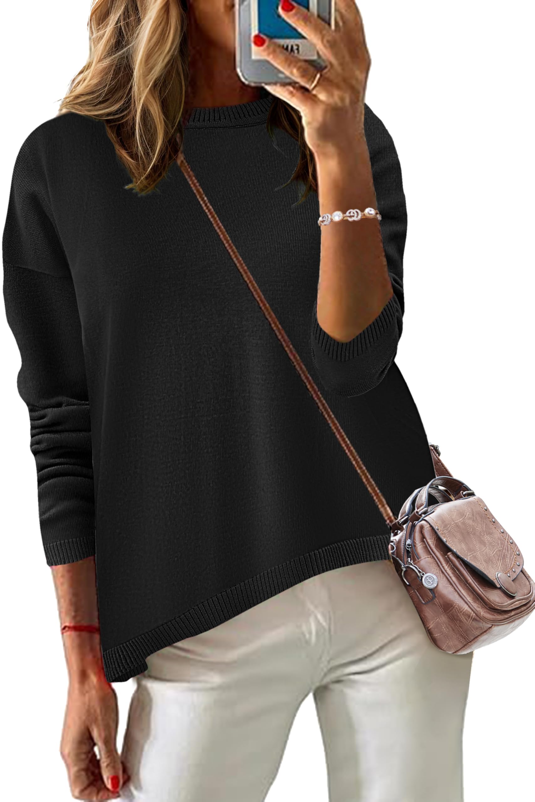 Zeagoo Sweaters for Women Fall Outfits Trendy 2025 Long Sleeve Shirts Bussiness Casual Knit Pullover Sweater Tops