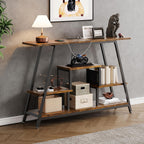 Dining Table and Chairs - 47.3" Console Table with Outlet, Entryway Table with 4-Tier Storage Shelves, Narrow Sofa Table with Charging Station, Couch Table Behind Sofa for Entryway, Hallway, Living Room