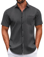 COOFANDY Mens Short Sleeve Casual Button Down Shirts Summer Untucked Dress Shirts with Pocket