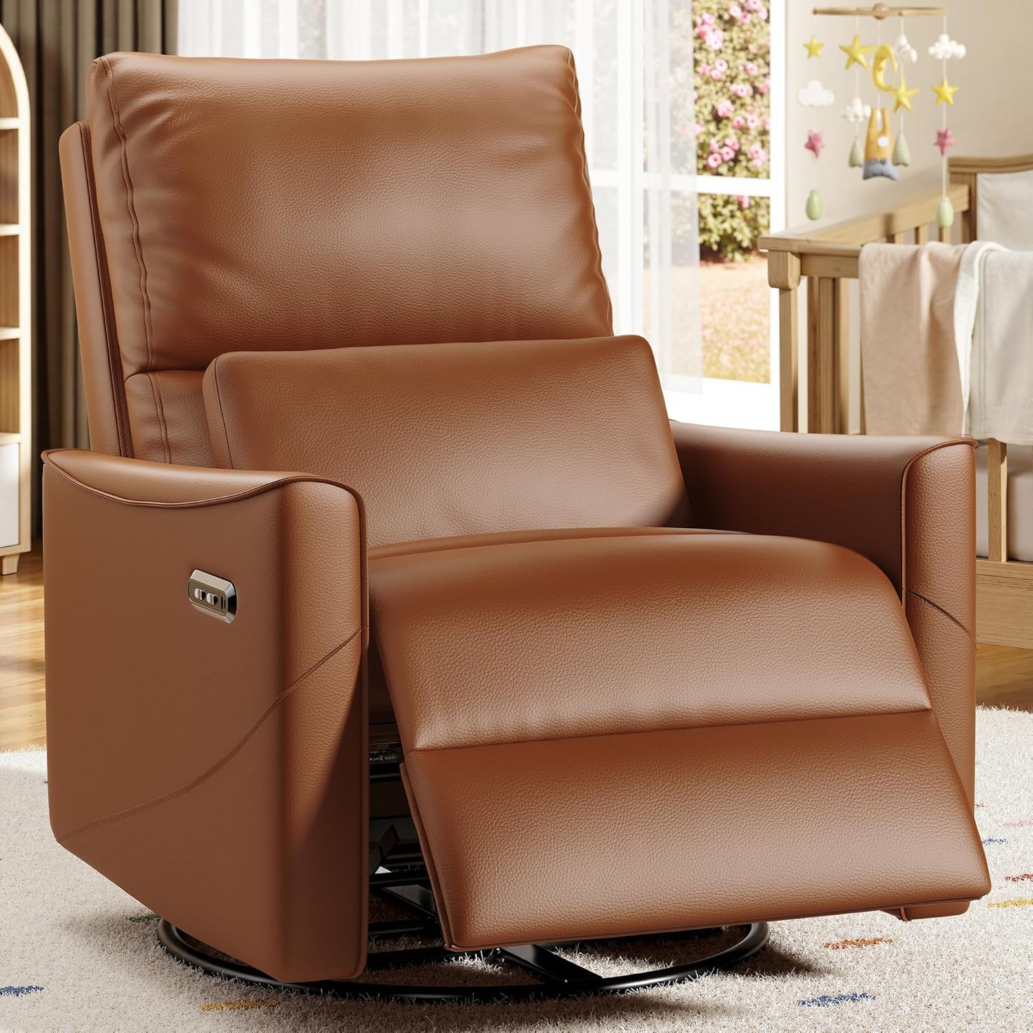 Power Swivel leather Rocker Recliner Chair
