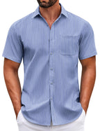COOFANDY Mens Short Sleeve Casual Button Down Shirts Summer Untucked Dress Shirts with Pocket
