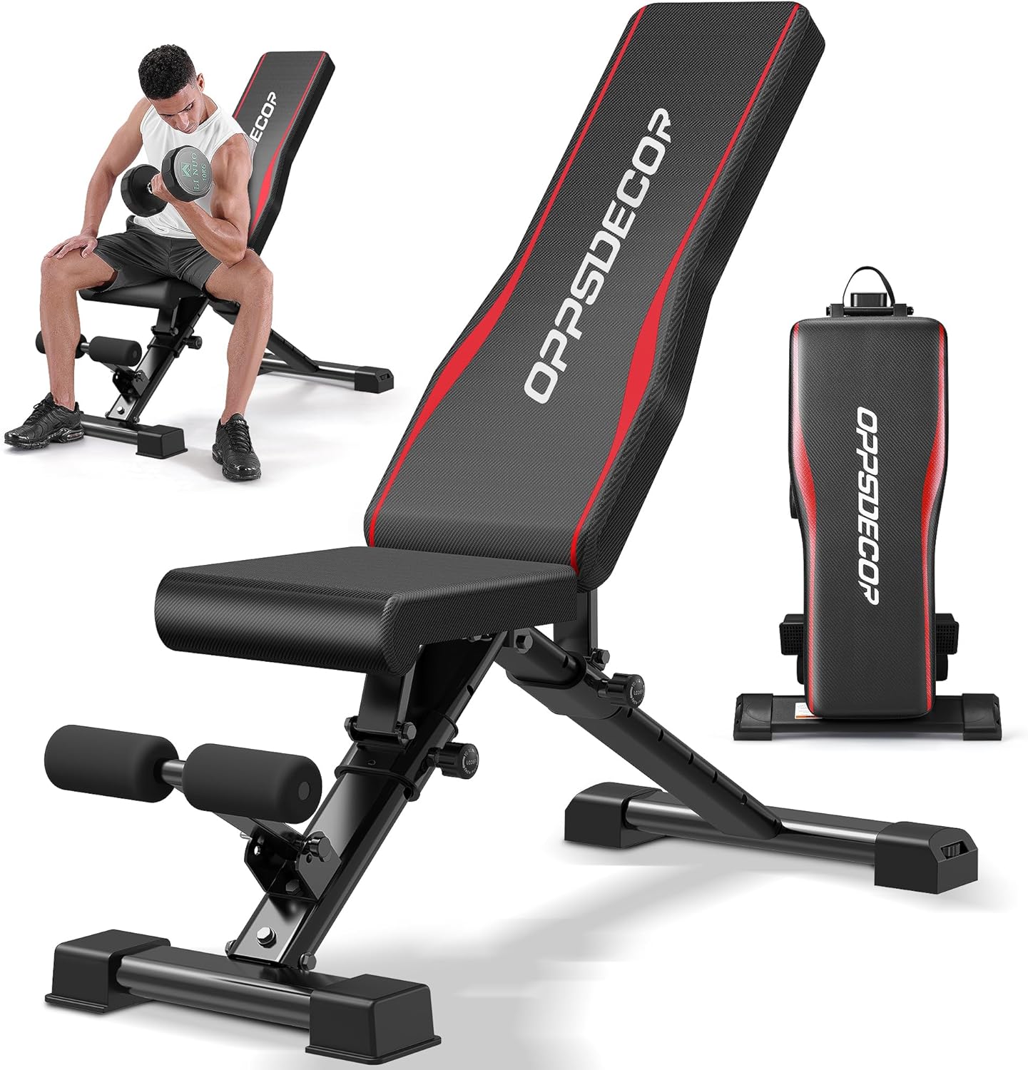 Sports Equipment  Adjustable Weight Bench, Easy Assembly Fast Folding Workout Bench, Space Saving Weight Benches Incline Decline Flat Utility Bench Press Bench for Home Gym Strength Training