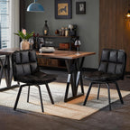 Dining Table and Chairs - Swivel Dining Chairs Set of 2, Upholstered Dining Room Chairs, Leather Kitchen Chairs with Metal Feet, Double-Layer Foam Dinner Chair for Dining Room, and Kitchen