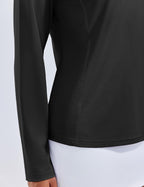 PINSPARK Long Sleeve Workout Tops for Women UPF 50+ Sun Shirts V Neck Quick Dry Golf Hiking Athletic Running Fishing Shirts