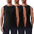 PINSPARK Men's 3 Pack Workout Tank Tops Gym Sleeveless Shirts Quick Dry Training Muscle Shirts for Men