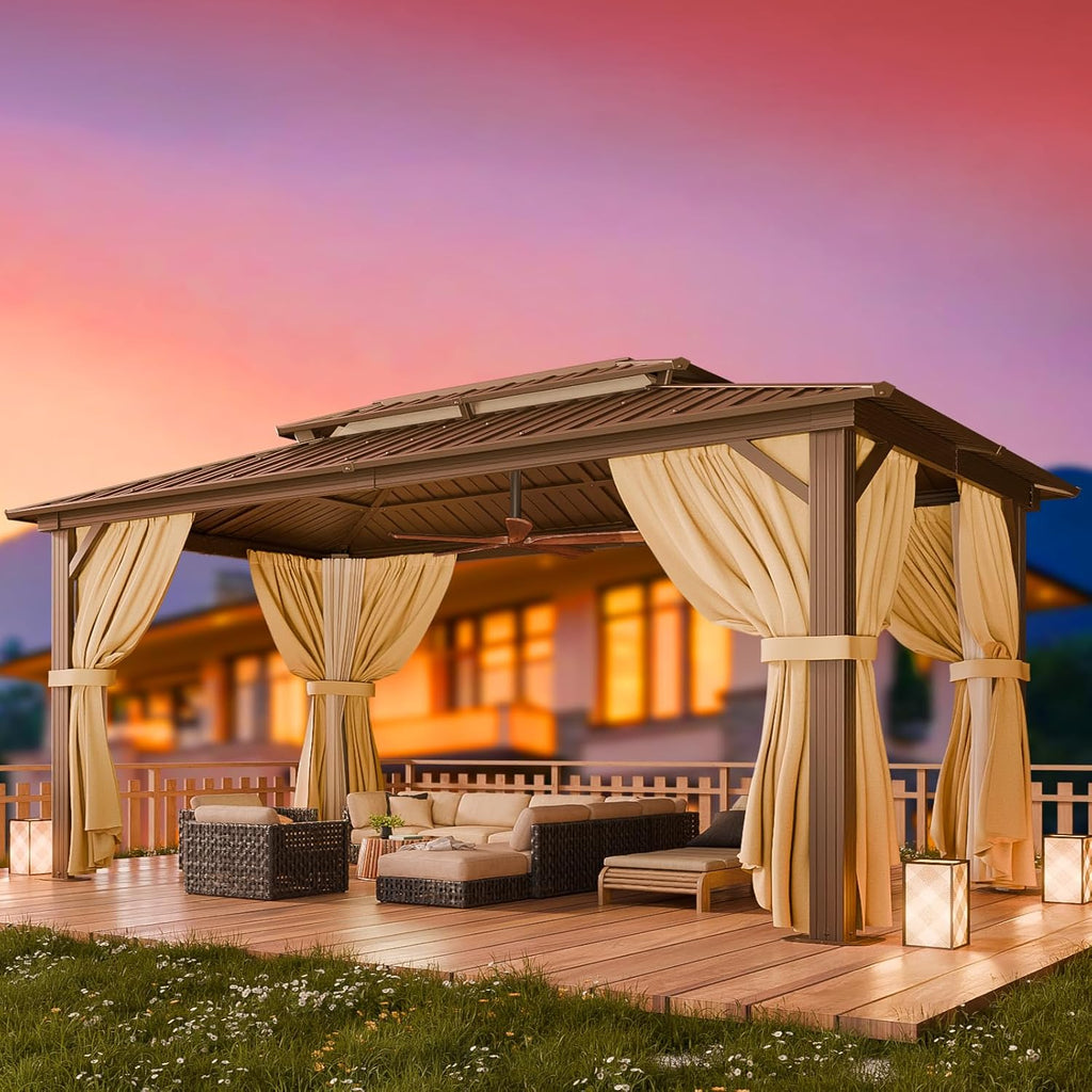 Canopies & Tents - COBIZI  12x20 Hardtop Gazebo with Metal Roof