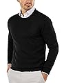 COOFANDY Men's Fitted Sweater Crew Neck Ribbed Fashion Long Sleeve Winter Pullover for Casual Or Dressy Wear Black