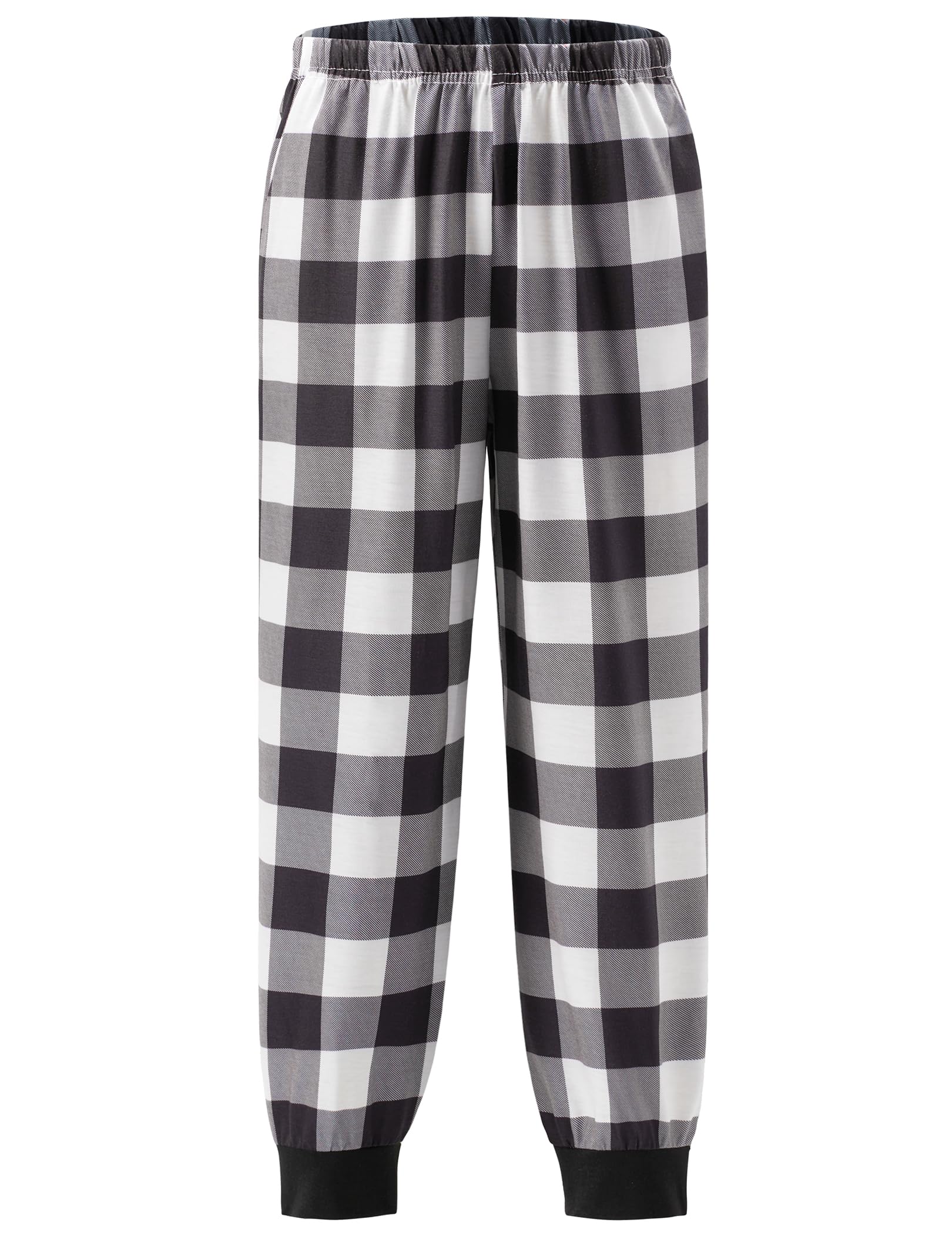 Ekouaer Boys Jogger Pajama Pants Long Plaid Pj Pants Elastic Waistband Lounge Pants with Pockets