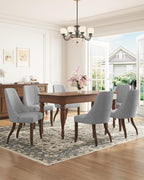 Dining Table and Chairs - Farmhouse Fabric Parsons Kitchen Chair with Sturdy Solid Wood Legs, Mid Century Modern Dining Room Chairs for Home, Kitchen