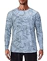 PINSPARK Mens UV Protection Shirts Long Sleeve Fishing Shirts Camo Rash Guard Swim Shirt Quick Dry Athletic Workout Tshirts
