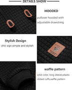 COOFANDY Men's Casual Hoodies Sweatshirt Hipster Gym Long Sleeve Drawstring Plaid Jacquard Pullover Hooded Dark Gray