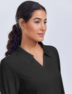 PINSPARK Long Sleeve Workout Tops for Women UPF 50+ Sun Shirts V Neck Quick Dry Golf Hiking Athletic Running Fishing Shirts