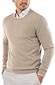 COOFANDY Men's Crew Neck Sweater Slim Fit Lightweight Sweatshirts Knitted Pullover for Casual Or Dressy Wear